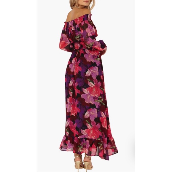 PETAL & PUP NWT Luanne Floral Off the Shoulder Long Sleeve Maxi Dress - Picture 3 of 15